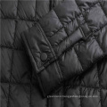 Men Recycled Jacket Rpet Jacket Recycled 400T Polyester 3 Layer Quilted Shirt Jacket with Shirt Collar and Sleeves